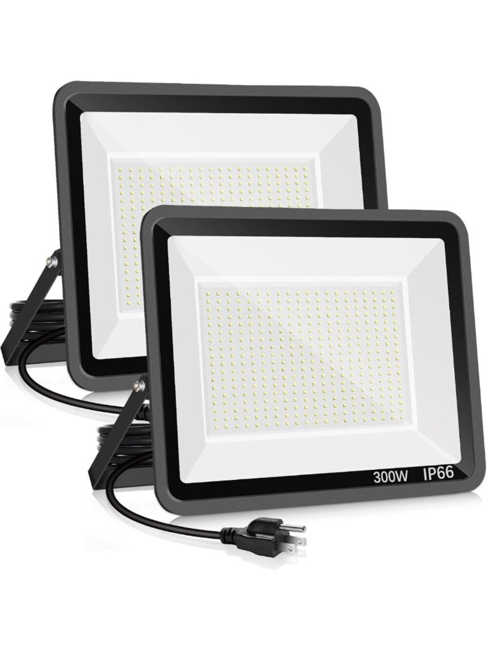 2 Pack 300W LED Flood Lights - Super Bright 43500LM, Waterproof for Outdoor